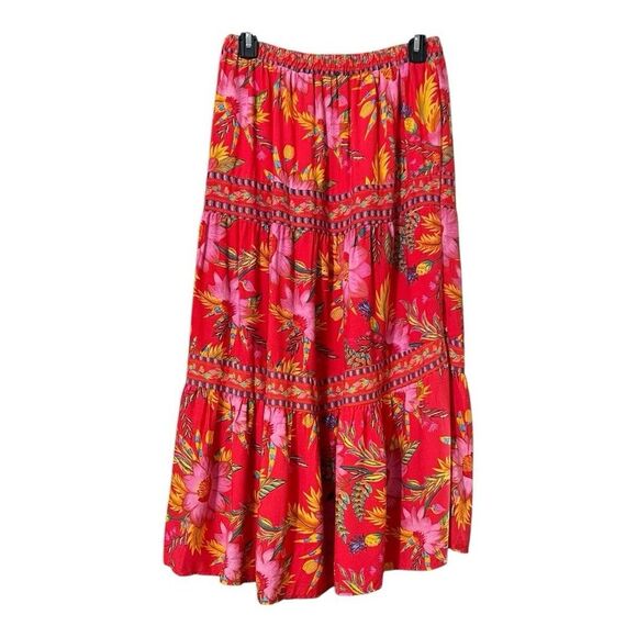 Rachel Roy Womens Size Large Multi-Color Floral Print Long Skirt Boho - Picture 1 of 4